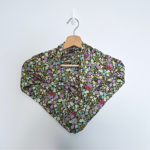 Vintage Handmade Midi Dress Size UK 6 XS Green Floral Trapeze Sleeveless - Picture 13 of 13